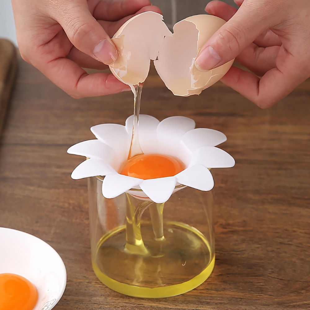 Egg Separator Tool - 1個入り/可愛い花柄の卵白卵黄分離器 キッチンガジェット 製菓道具 卵分離器