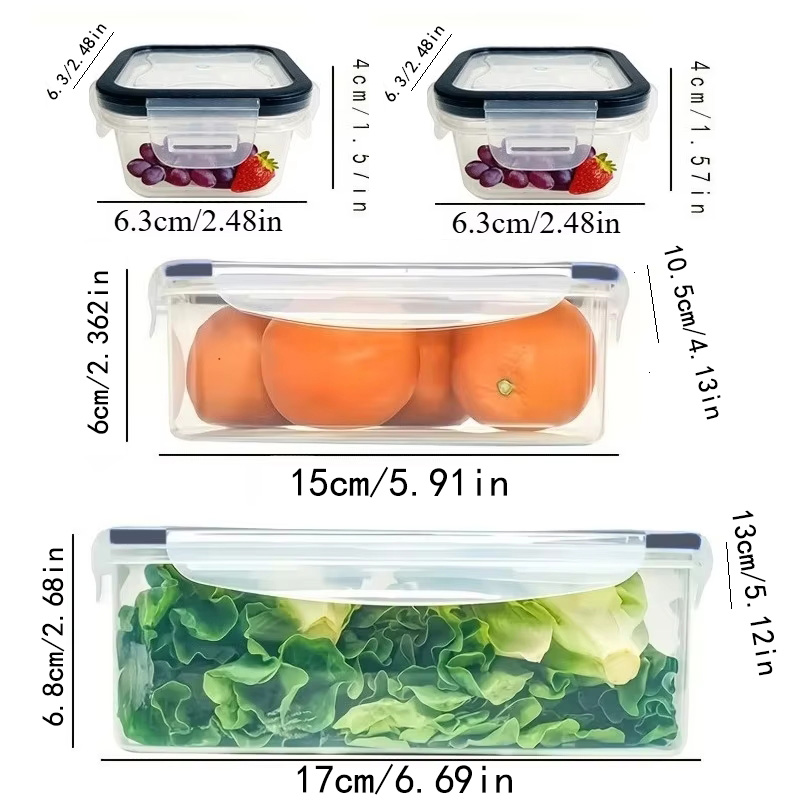 8個セットには、4つの容器と4つの蓋が含まれています。気密食 - Kitchen Gadgets Organizer のレビューと価格