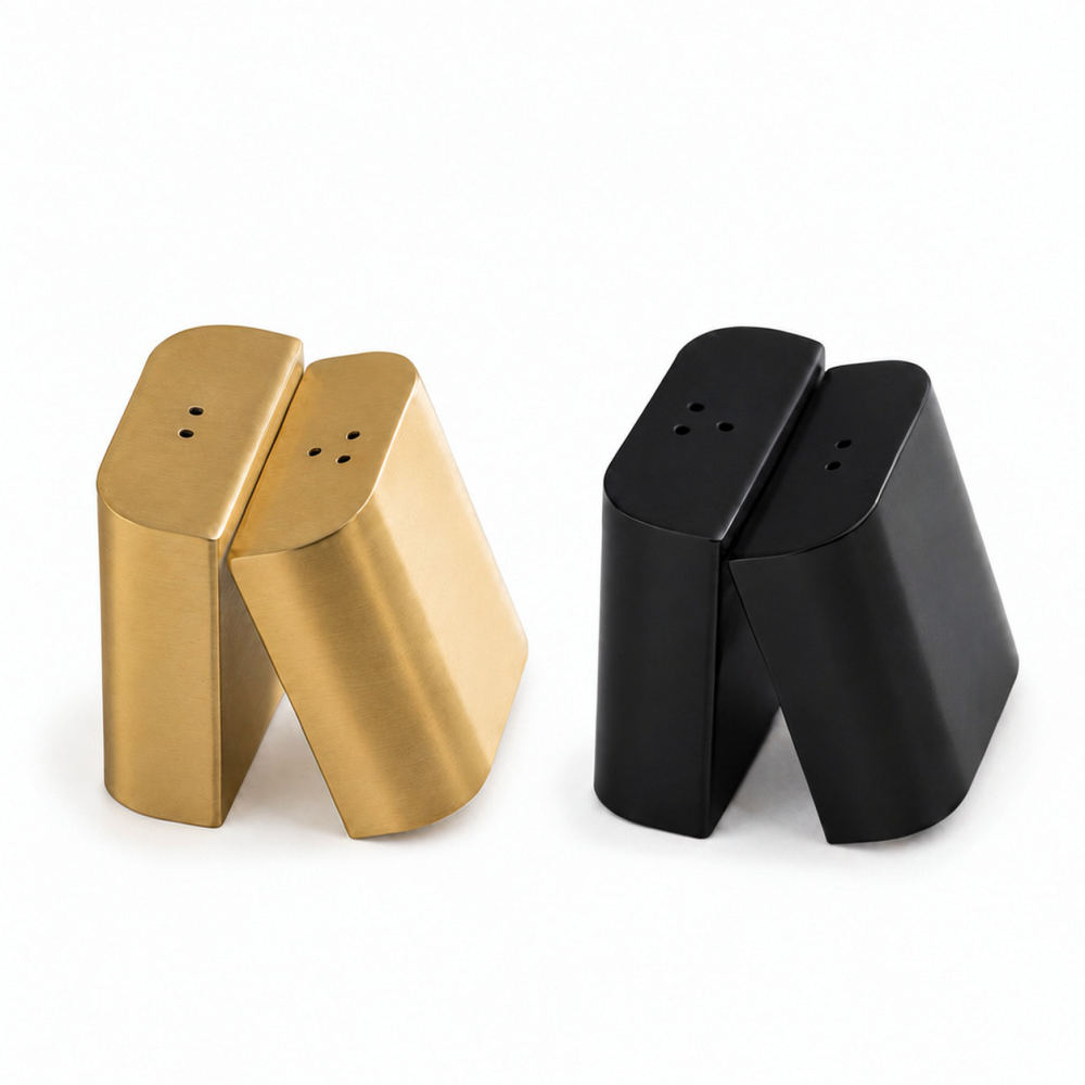 ゴールドのステンレス製ペッパーシェイカー、金属製の塩入れ、モ - Kitchen Gadgets Gold のレビューと価格
