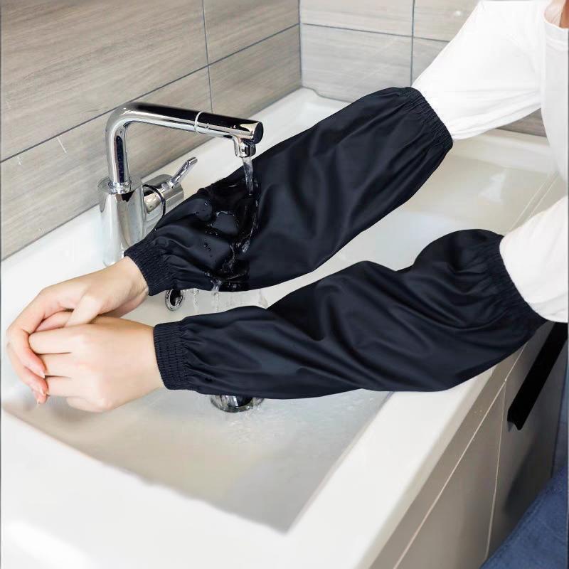 新しい頑丈な黒のフェイクレザーアームスリーブ - 防水・耐油 - Kitchen Helper Gadgets のレビューと価格
