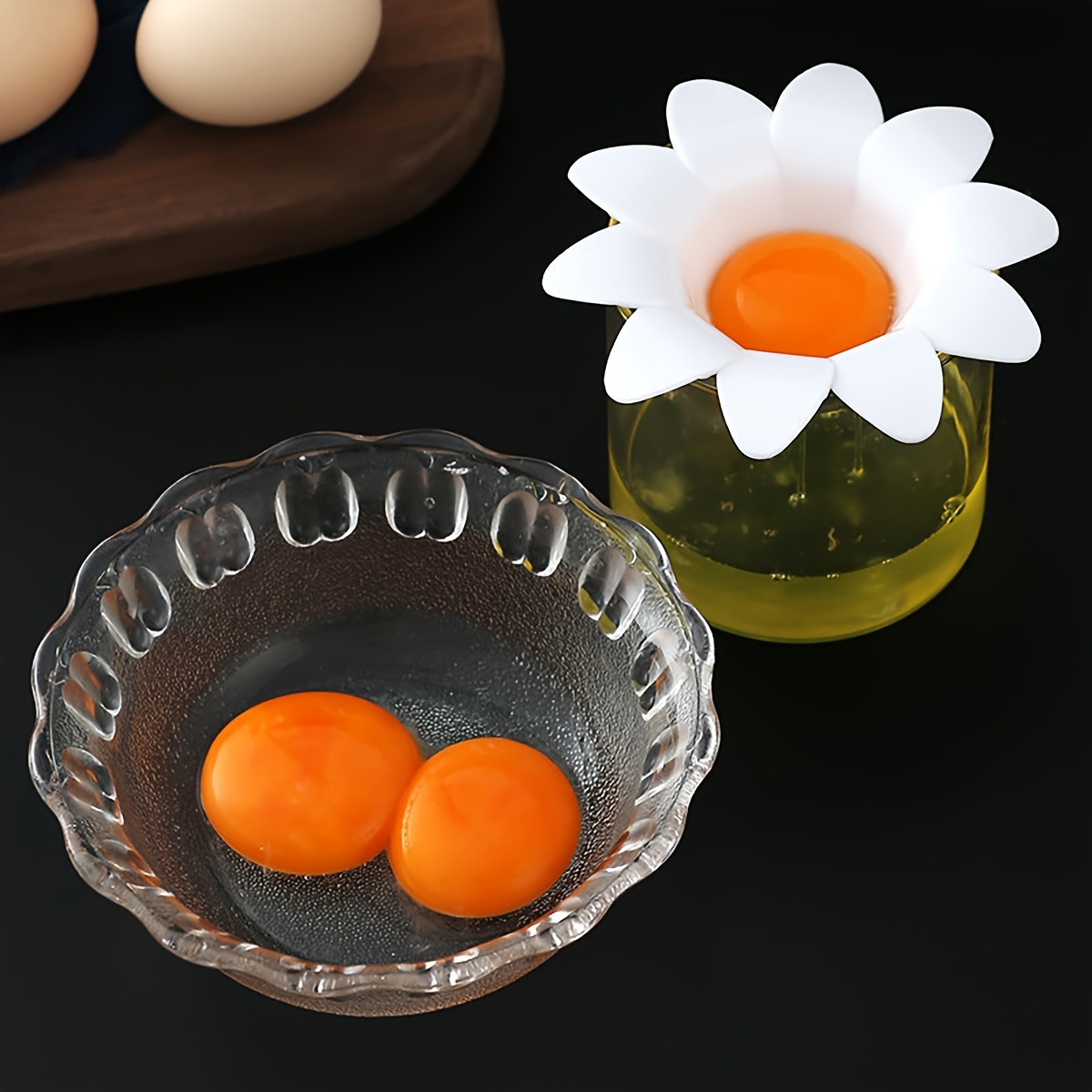 1個入り/可愛い花柄の卵白卵黄分離器 キッチンガジェット 製 - Egg Separator Tool のレビューと価格