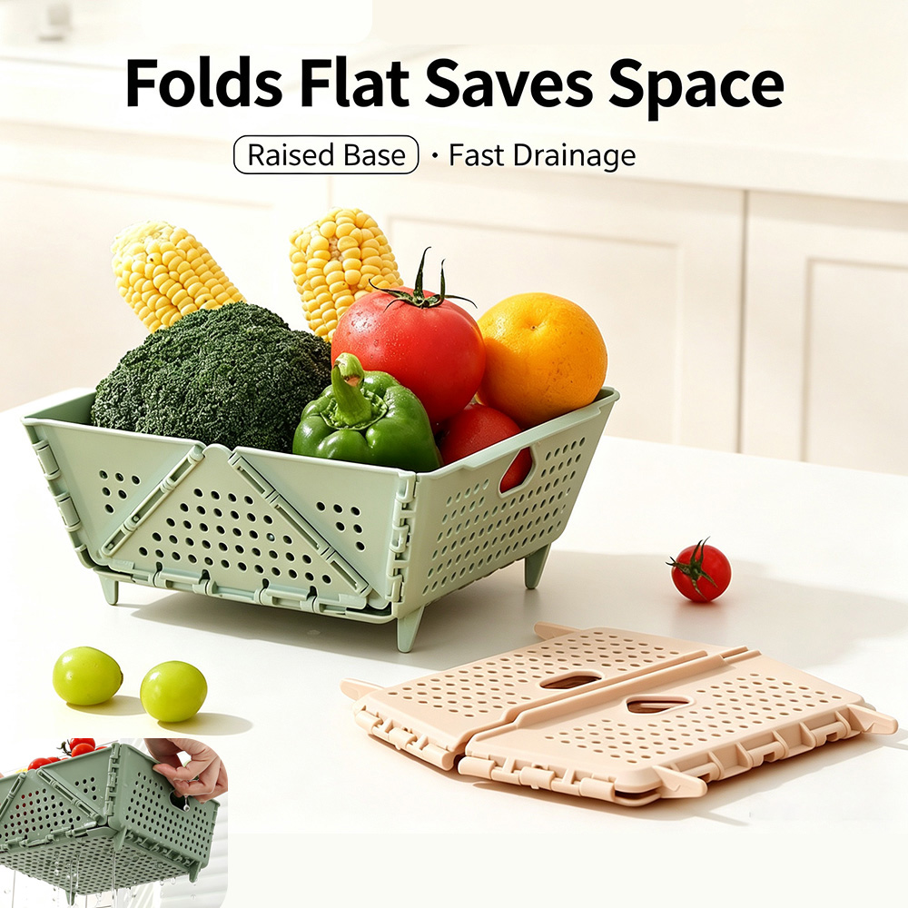 折りたたみ式の野菜・果物用水切りバスケット。食品グレードのP - Kitchen Gadgets Organizer のレビューと価格